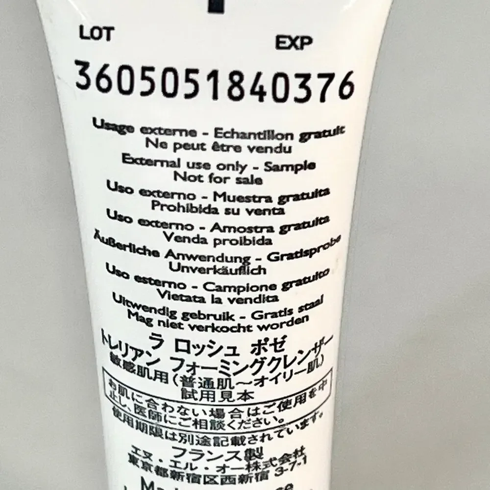 La Roche Posay Toleriane Purifying Foaming Cleanser Face Wash Travel .1 oz New